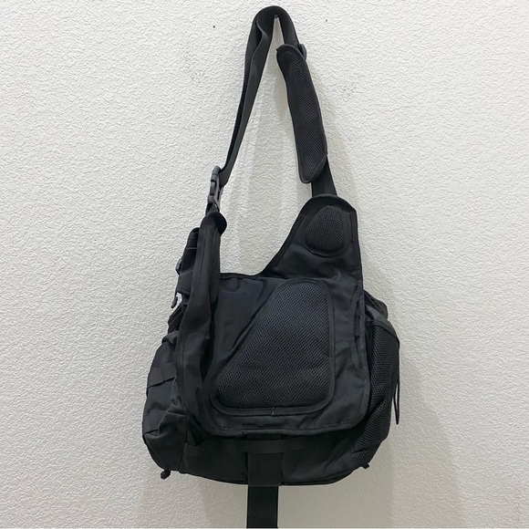 LIFE WIT Black Tactical Messenger Utility Sling Bag 16”X14”X6” - Picture 4 of 16